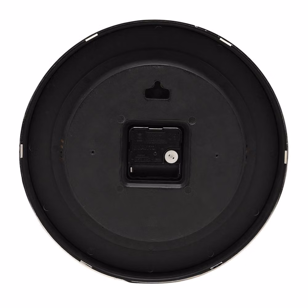 HOMETIME Modern Round Analog Wall Clock in Silver with Chrome Metal and Domed Glass, Diameter: 28 cm – 2