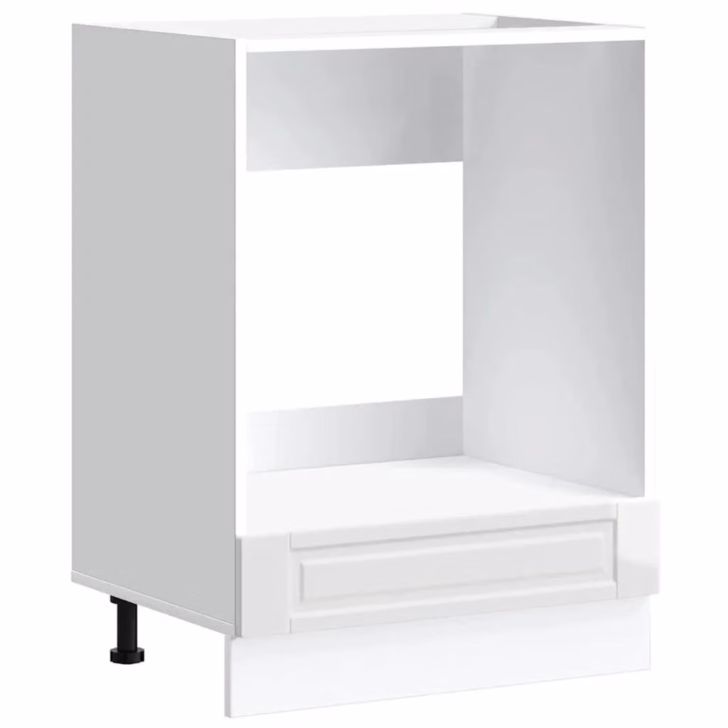 Berkfield Home Porto Freestanding Oven Cabinet in High Gloss White Engineered Wood