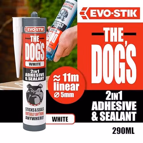 Evo-Stik Multipurpose Adhesive and Sealant, White, 290ml – 2