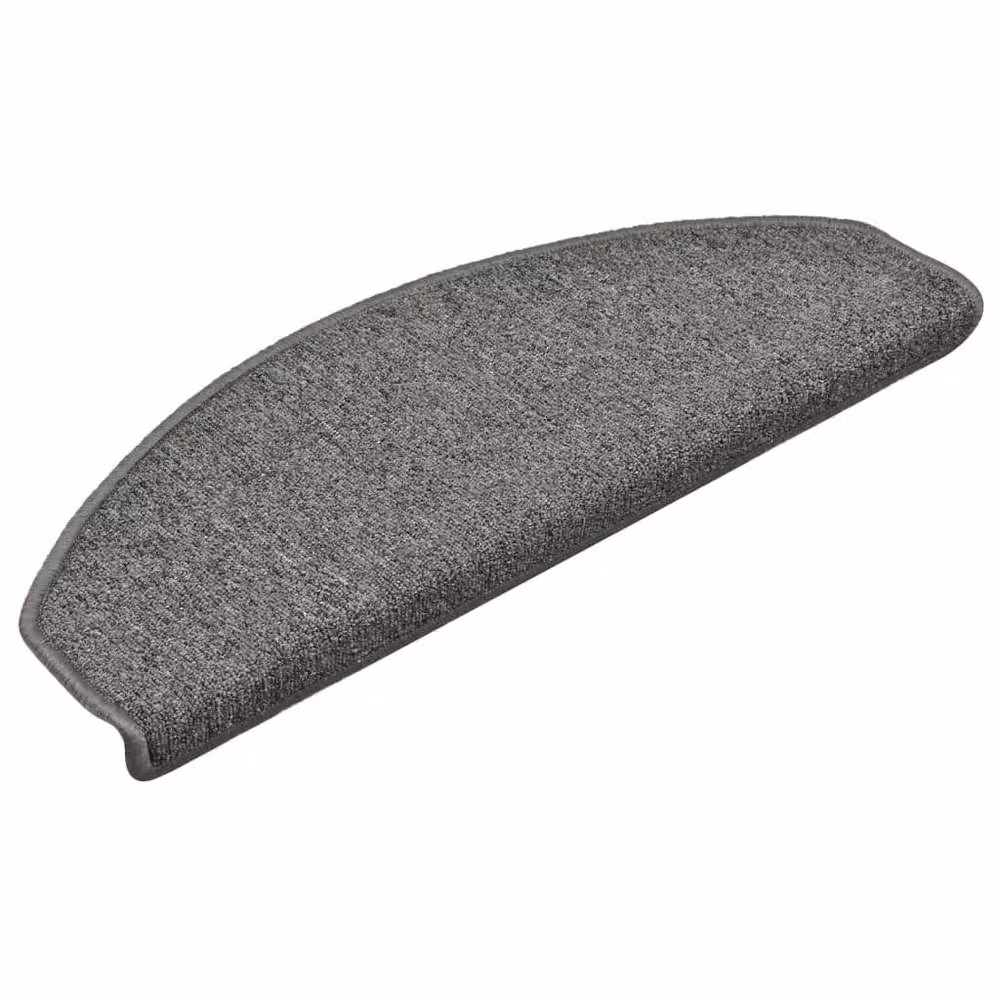 Berkfield Home Non-Slip Carpet Stair Treads, 15 Pieces, Dark Grey, W: 65 cm, D: 24 cm, H: 4 cm – 3