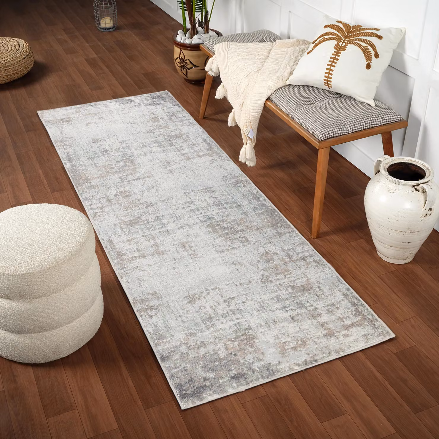 Livabliss Roma Abstract Modern Marble Rug in Grey, Blue and Brown, W: 160 cm, D: 215 cm – 4