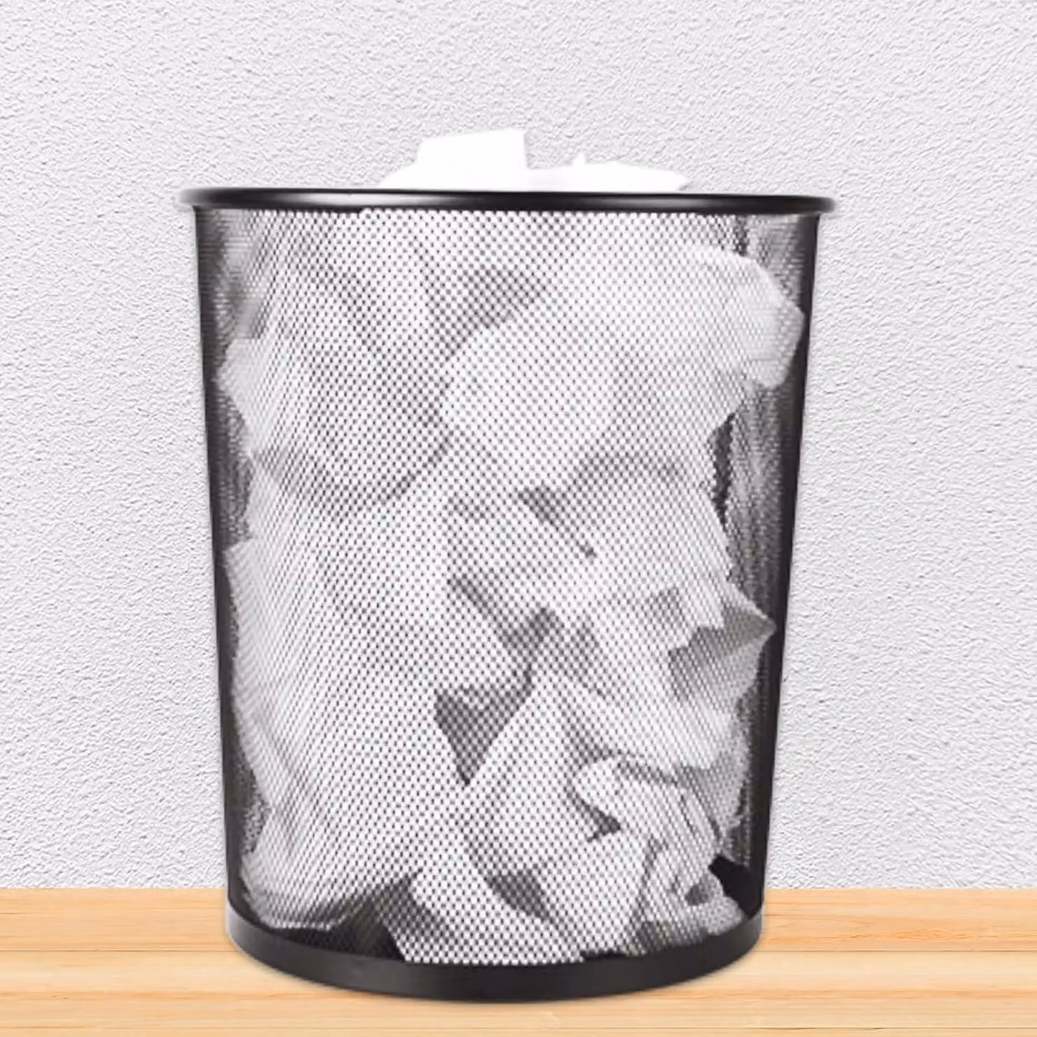 MantraRaj Black Round Metal Mesh Waste Paper Bin, 9L Capacity, Pack of 2 – 2