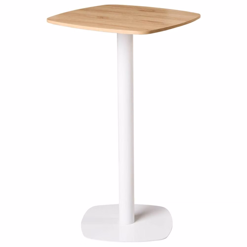 Wyld and Coco Garden Bistro Coffee Table with Square Top in Light Brown Wood and White Edge, W/D/H: 60.0 x 60.0 x 33.0 cm – 2