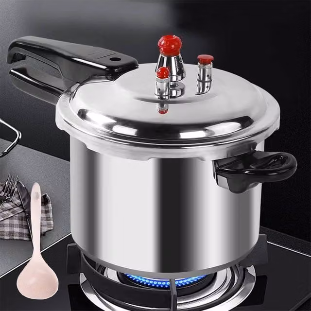 Hinsinc 3 Litre Dual Handle Aluminium Pressure Cooker in Silver – 1