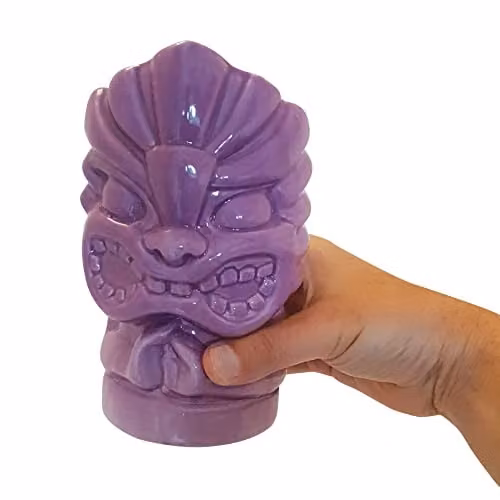 Bar Bespoke Ceramic Tiki Mugs, 2 Pack, Blue and Purple – 2