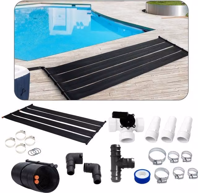 AREBOS Set of 2 Solar Pool Heaters in Black
