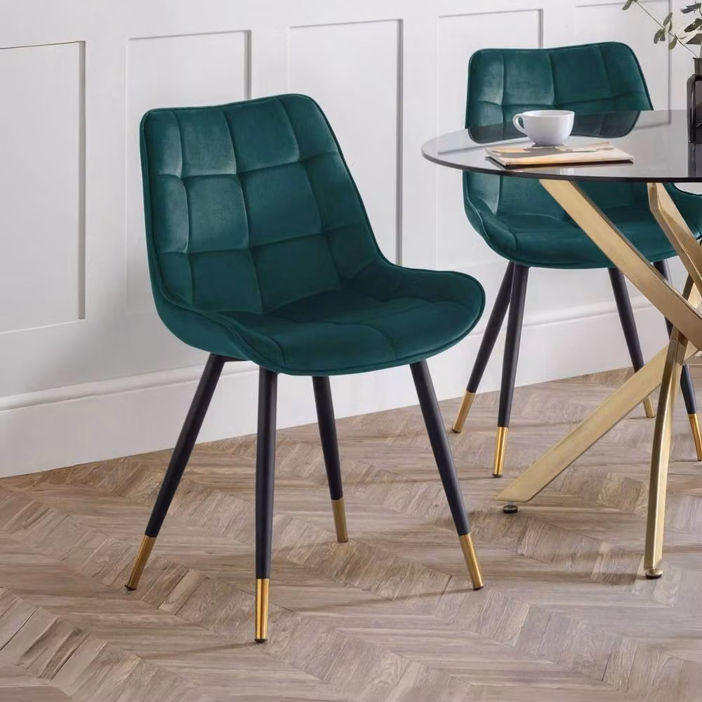 Cheshire Bexley Elegant Green Velvet Dining Chairs - Set of 2 – 3