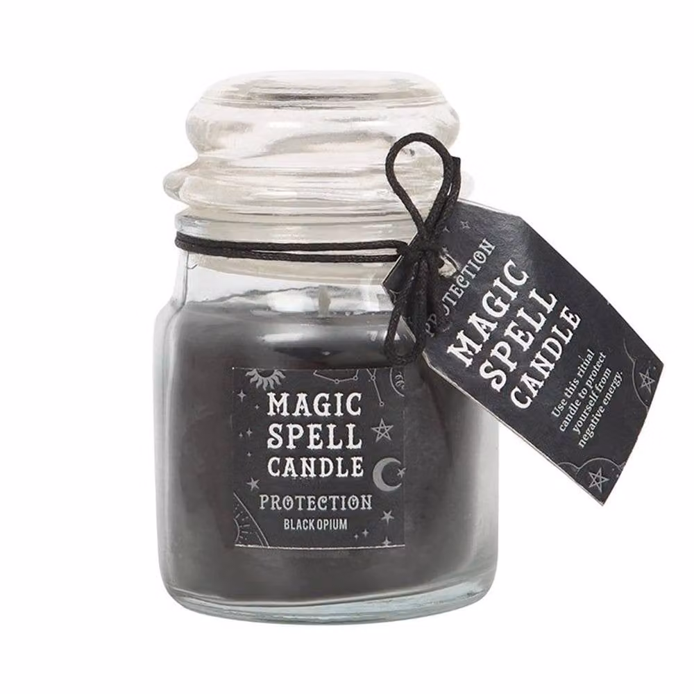 Uniqueful Opium Protection Spell Candle Jar in Black – 3