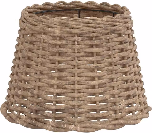 Berkfield Home Wicker Lamp Shade in Light Tan and Brown, W/D/H: 30 x 20 cm