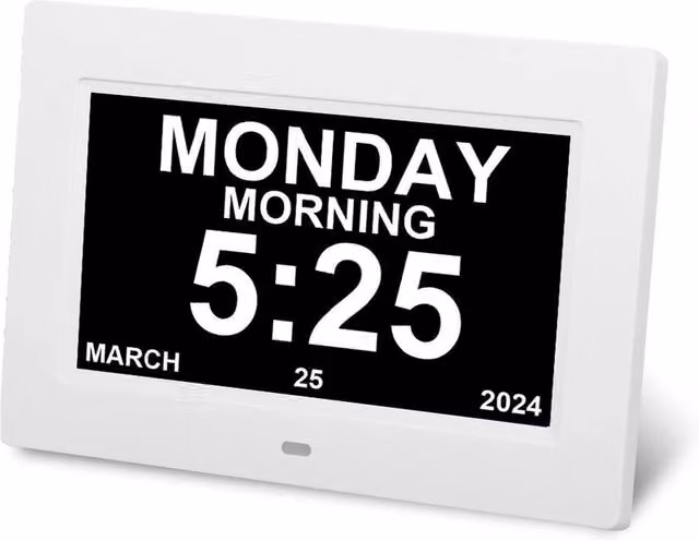 EONLION White Digital Tabletop Alarm Clock with Large Display – 1