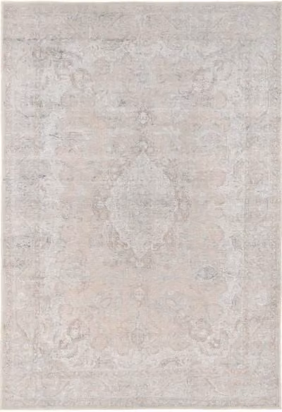 Kukoon Beige Distressed Traditional Medallion Oriental Rug, Non-Slip and Washable, W/D/H: 160 x 230 cm