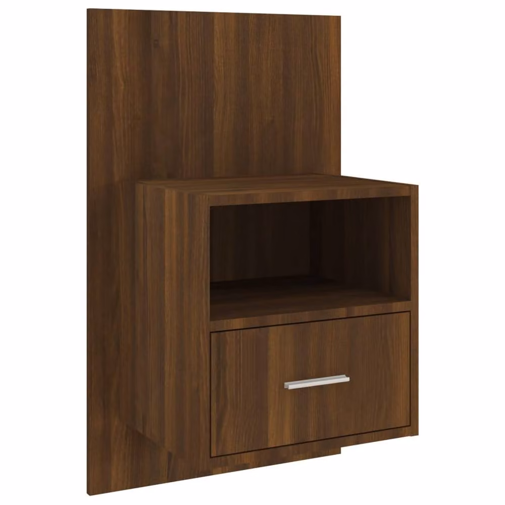 Berkfield Home Wall-mounted Bedside Cabinet, Brown Oak, W/D/H: 80 x 32.5 x 48.5 cm – 2