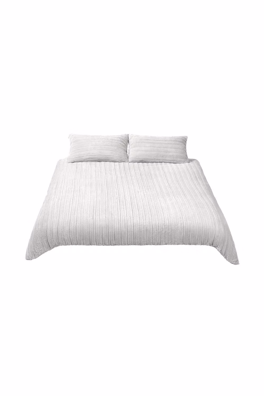 Living and Home White Striped Textured Duvet Cover and Pillowcase Set, Small Double, 120 x 200 cm – 2