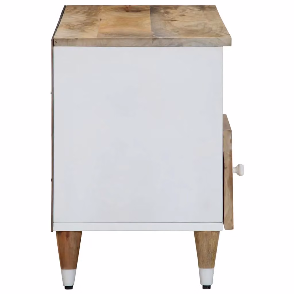 Berkfield Home Solid Mango Wood TV Cabinet in Brown, W: 100 cm, D: 33.5 cm, H: 46 cm – 3