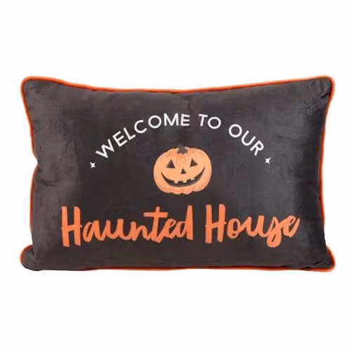 Something Different Wholesale Haunted House Halloween Rectangular Cushion, Black, W: 40 cm – 1