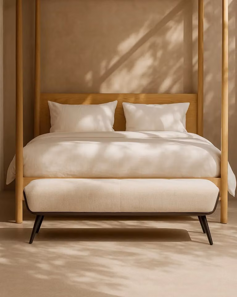Tommy Franks Morciano Upholstered Fabric Bench Seat in Beige, Grey or Black, W/D/H: 145.5 x 46 x 46 cm