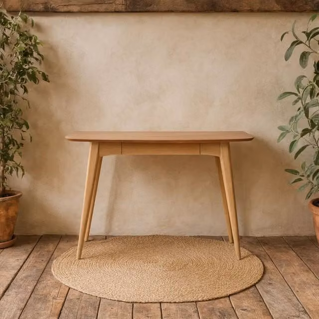 Wyld Haus Milan Oak Veneer Writing Desk in Natural