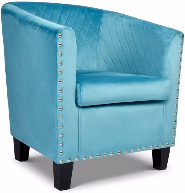 Bravich LTD Stilo Modern Tub Arm Chair in Blue Velvet – 1