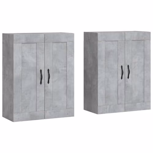 vidaXL Set of 2 Wall Mounted Cabinets in Concrete Grey Matt MDF