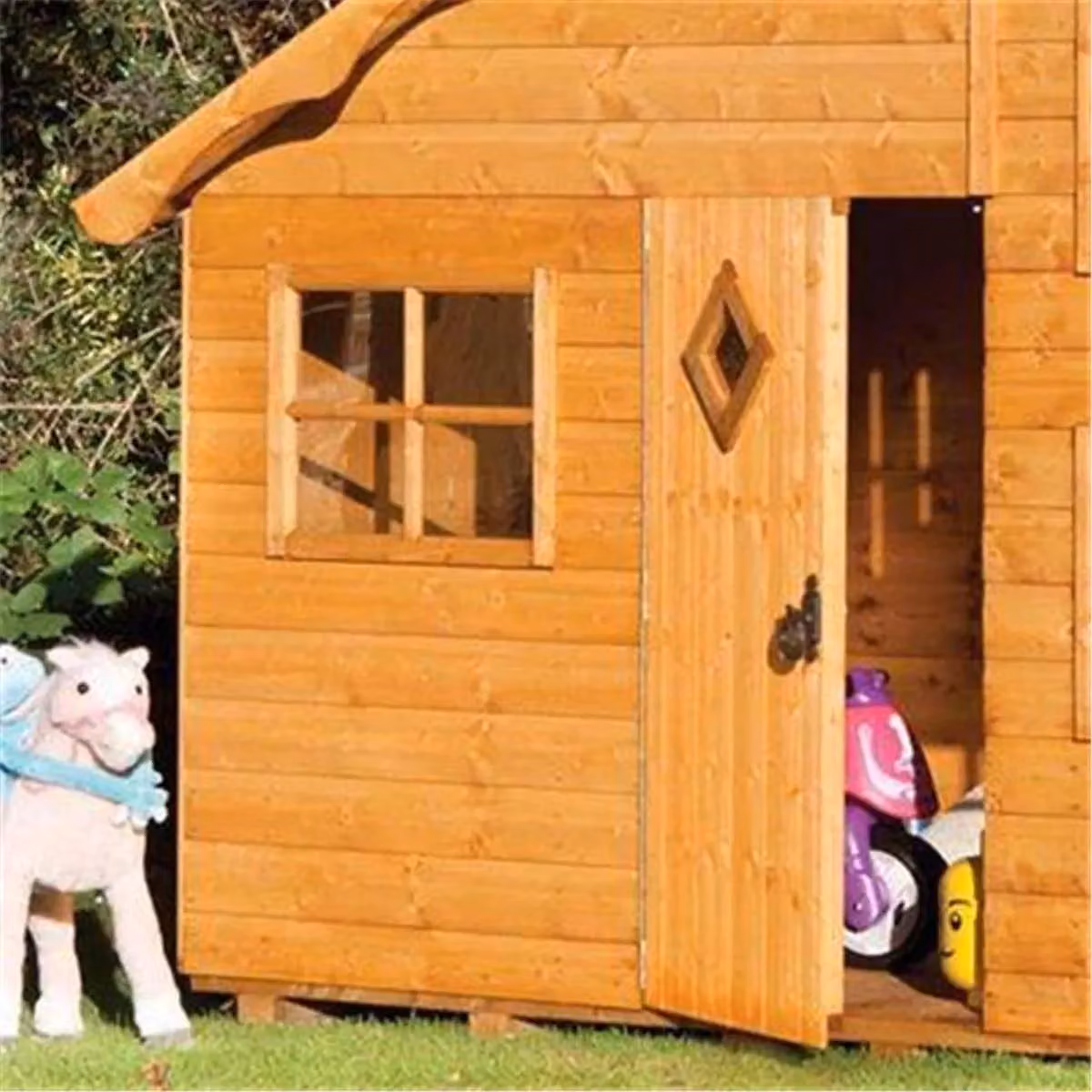 Cheshire 8 x 7 Deluxe Playaway Swiss Cottage Playhouse in Natural Brown – 4