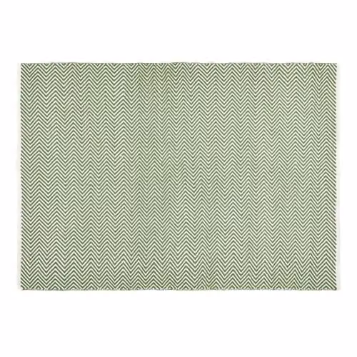 HUG RUG Herringbone Dark Green Rectangular Kitchen Rug, W: 120 cm, L: 170 cm
