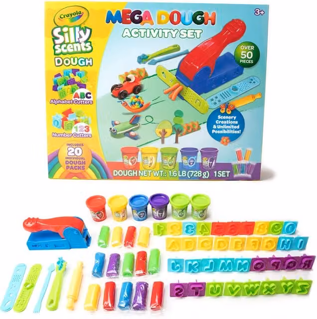 Crayola Silly Scents Modeling Clay Activity Set with 6 Multicolour Doughs