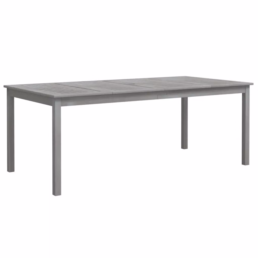 Berkfield Home Grey Acacia Solid Wood Garden Table W/D/H: 200 x 100 x 75 cm – 2