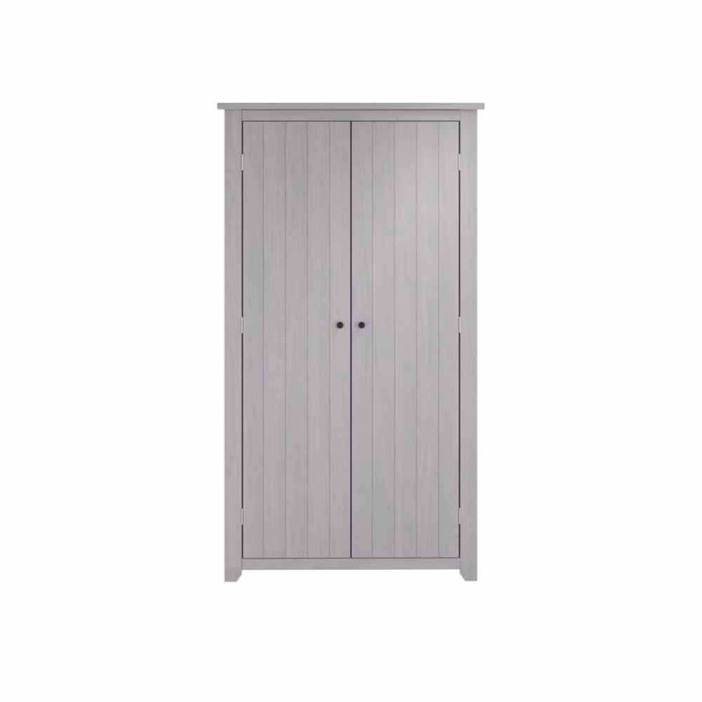 Wyld Haus Tralee Grey 2 Door Solid Pine Wardrobe H 188 cm x W 57 cm x D 43 cm – 2