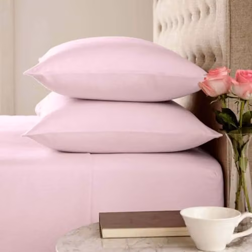 Helena Springfield Brushed Cotton Flannelette Fitted Sheet in Pink, W/D/H: 180 x 200 cm – 2