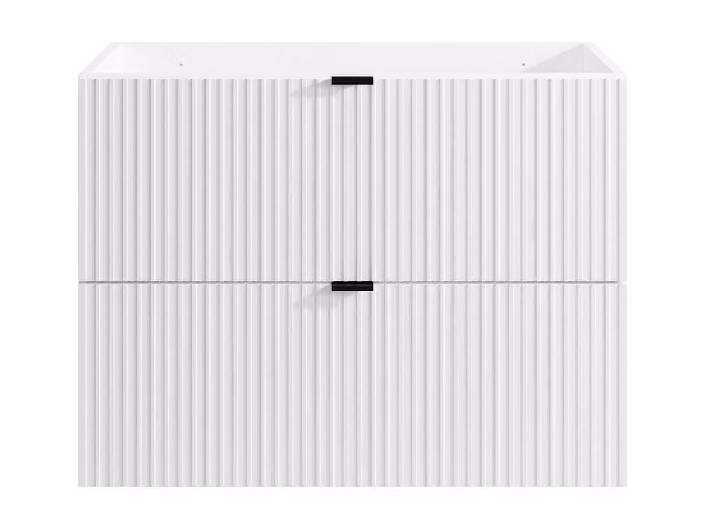 ZEVINI White Wall-Mounted Ribbed Vanity Unit, W: 80 cm, D: 47 cm, H: 60 cm – 2