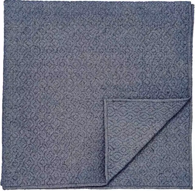 Bedeck of Belfast Elara Blue Geometric Quilted Pure Cotton Throw