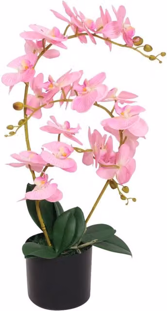 Berkfield Home Pink Artificial Potted Orchid Plant, Height: 65 cm