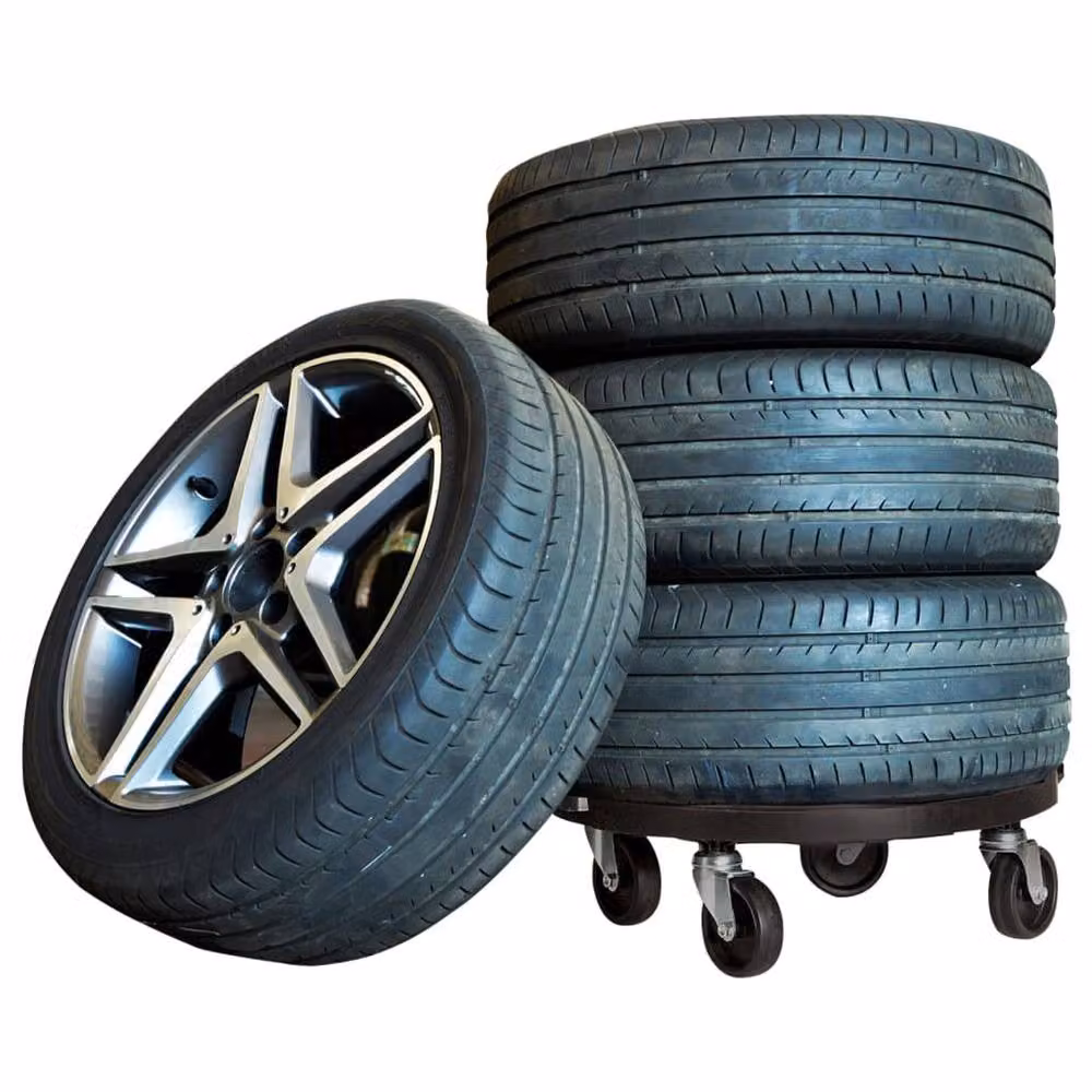 Berkfield Home Set of 3 Black Plant Trolleys with Wheels, Diameter: 40 cm – 2