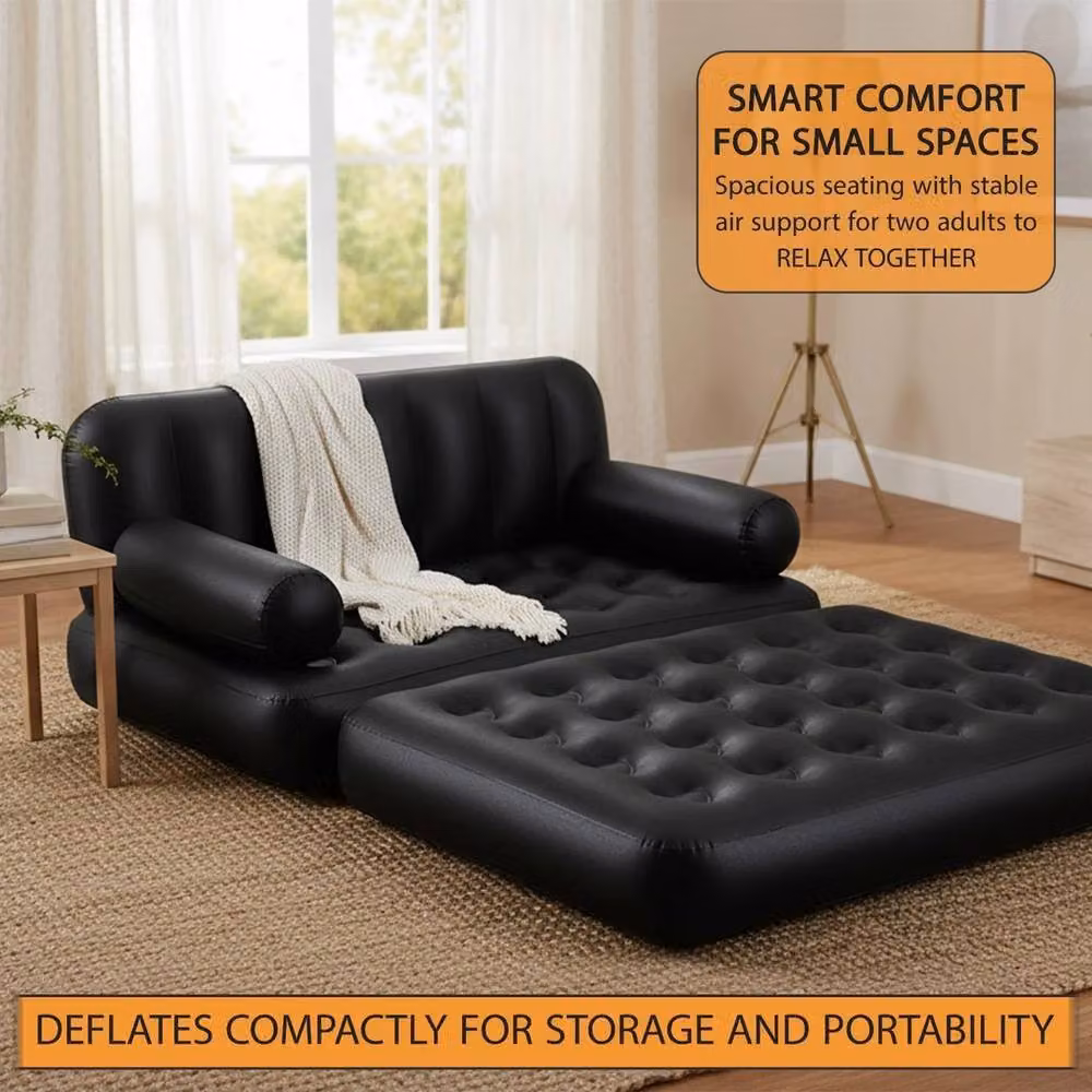 EONLION 5 in 1 Inflatable Double Sofa Lounger, Black, Width: 100 cm – 4