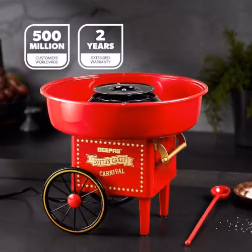 GEEPAS 500W Cotton Candy Maker in Red and White – 2
