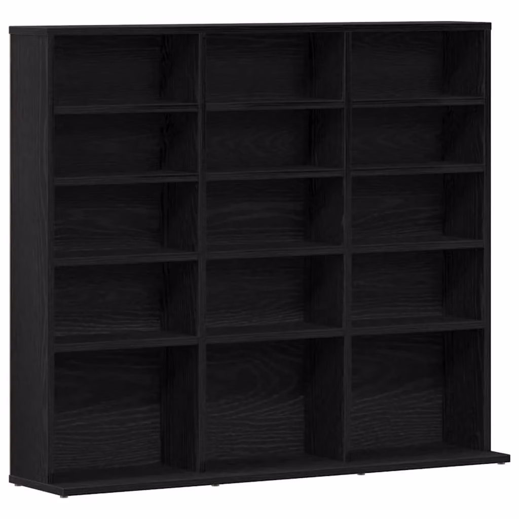 Berkfield Home Black Oak CD Cabinet in Engineered Wood, W: 100 cm, D: 23 cm, H: 89.5 cm – 2