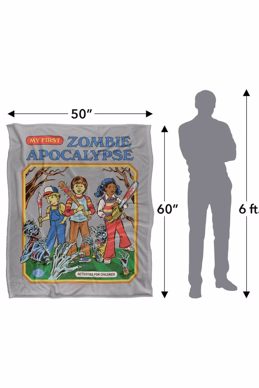 Steven Rhodes My First Zombie Apocalypse Super Soft Fleece Throw Blanket, Multicolour, W/D/H: 91 x 147 cm – 3