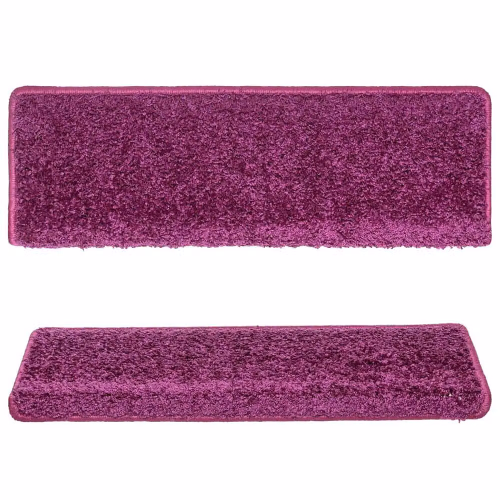 Berkfield Home Self-Adhesive Carpet Stair Treads, 15 Pieces, Purple, W: 65 cm, D: 21 cm, H: 4 cm – 3