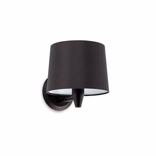 Netlighting Conga Black Wall Light with Fabric Shade and E27 Bulb Holder, W/D/H: 21.5 x 16.0 x 18.0 cm