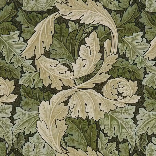 William Morris At Home Acanthus Fabric in Green