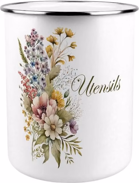 Purely Home Multicoloured Floral Bouquet Ceramic Kitchen Utensil Holder
