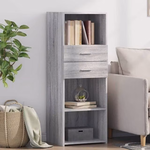Berkfield Home Grey Sonoma Modern Highboard W/D/H: 45 x 42.5 x 124 cm – 1
