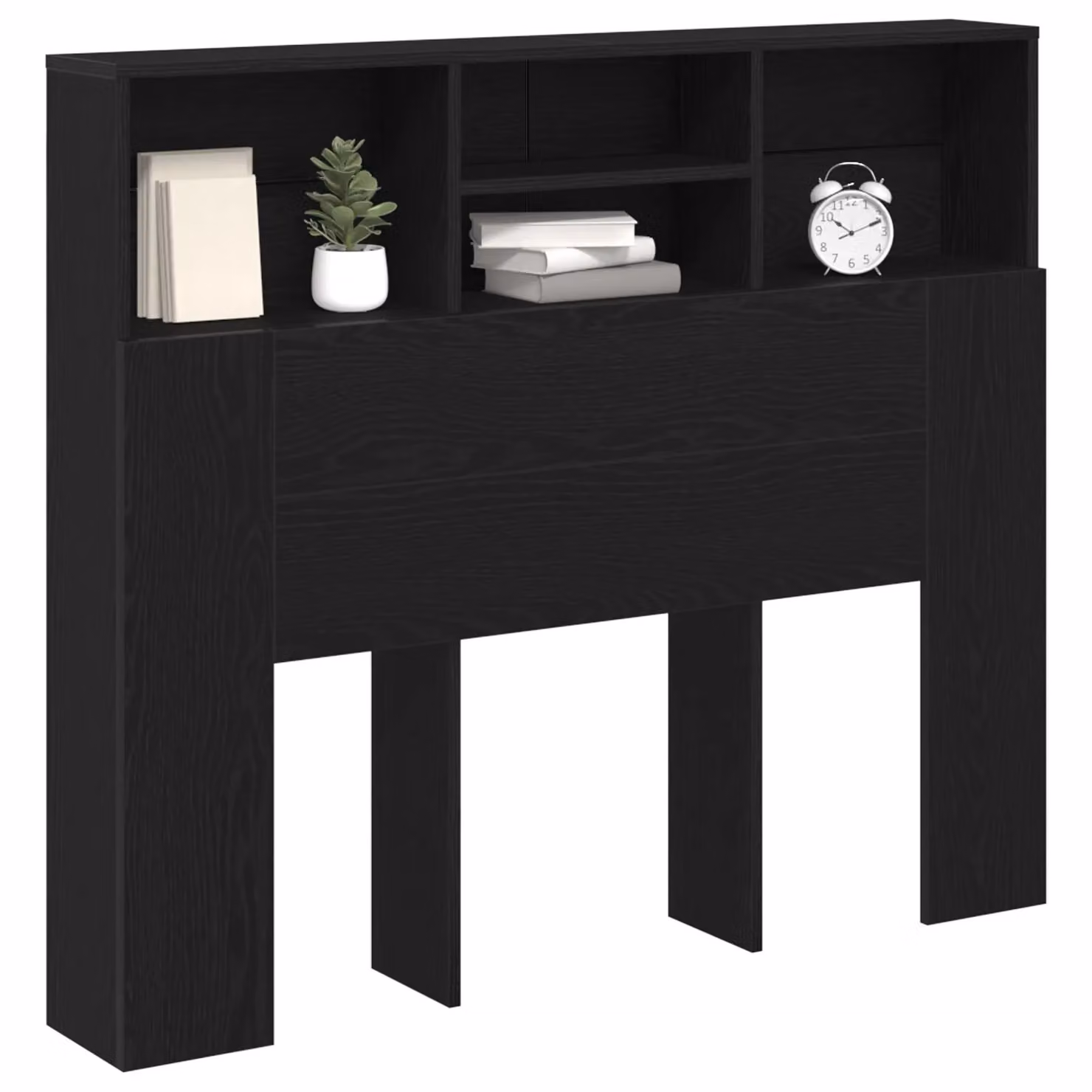 Berkfield Home Black Oak Headboard Cabinet with Side Compartments, W/D/H: 120 x 19 x 103.5 cm – 2