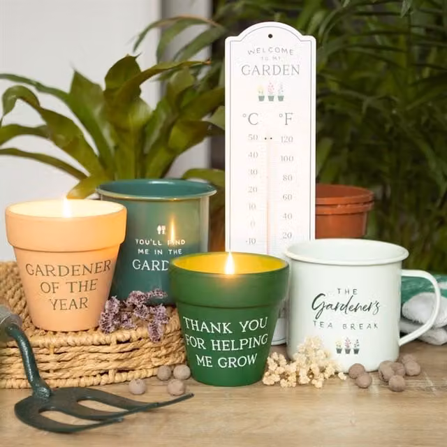 KDMK Gardener Of The Year Citronella Candle in Orange Ceramic Pot
