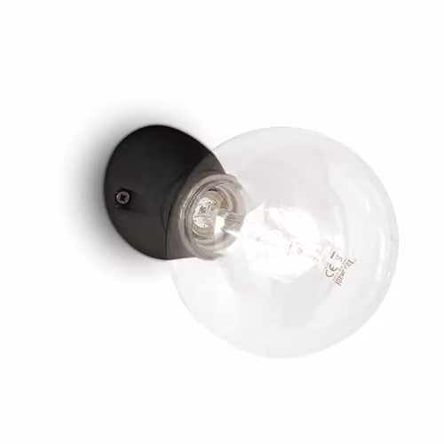 Ideal Lux Netlighting Winery Minimalist Single Light Wall Lamp in Black