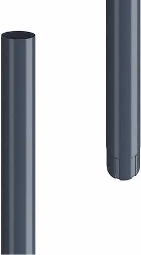 Lindab Galvanised Steel Downpipe, Grey, Diameter: 100 mm, Length: 3 m