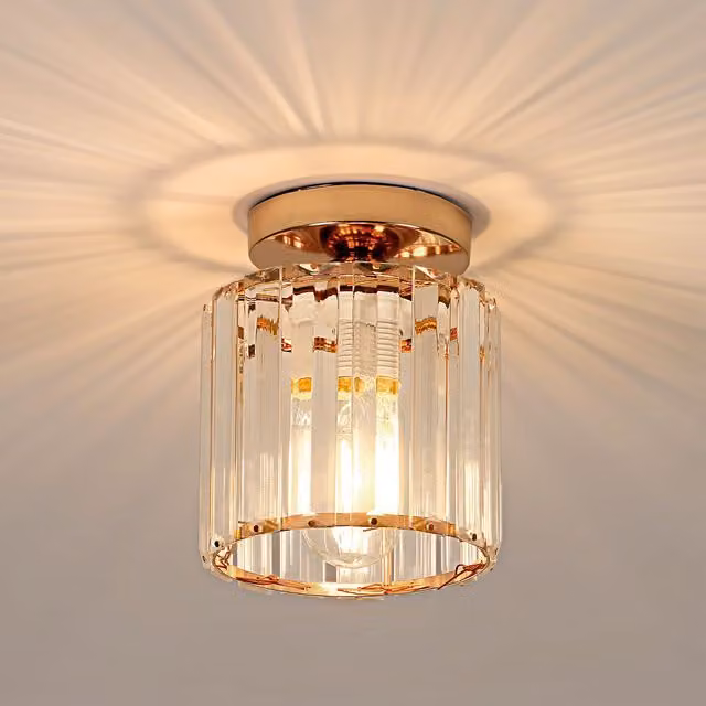 Pheashine Modern Gold Crystal Ceiling Light with E27 Fitting – 1