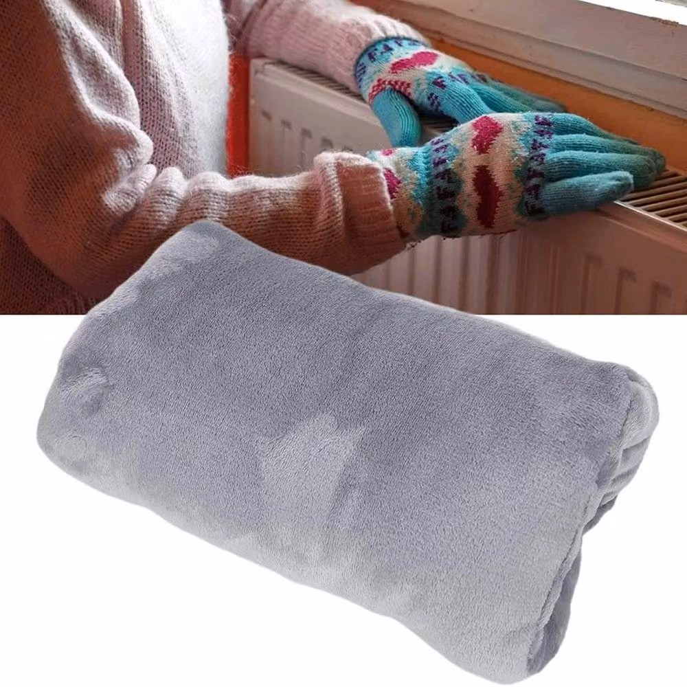 SPETLEK USB Electric Heating Hand Warmer Pad Plush Rectangular Pillow in Grey – 4