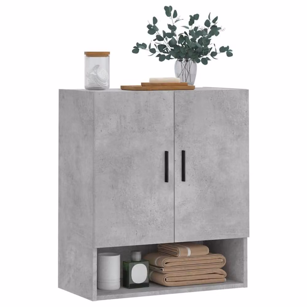Berkfield Home Wall Mounted Cabinet in Grey, W/D/H: 60 x 31 x 70 cm – 2