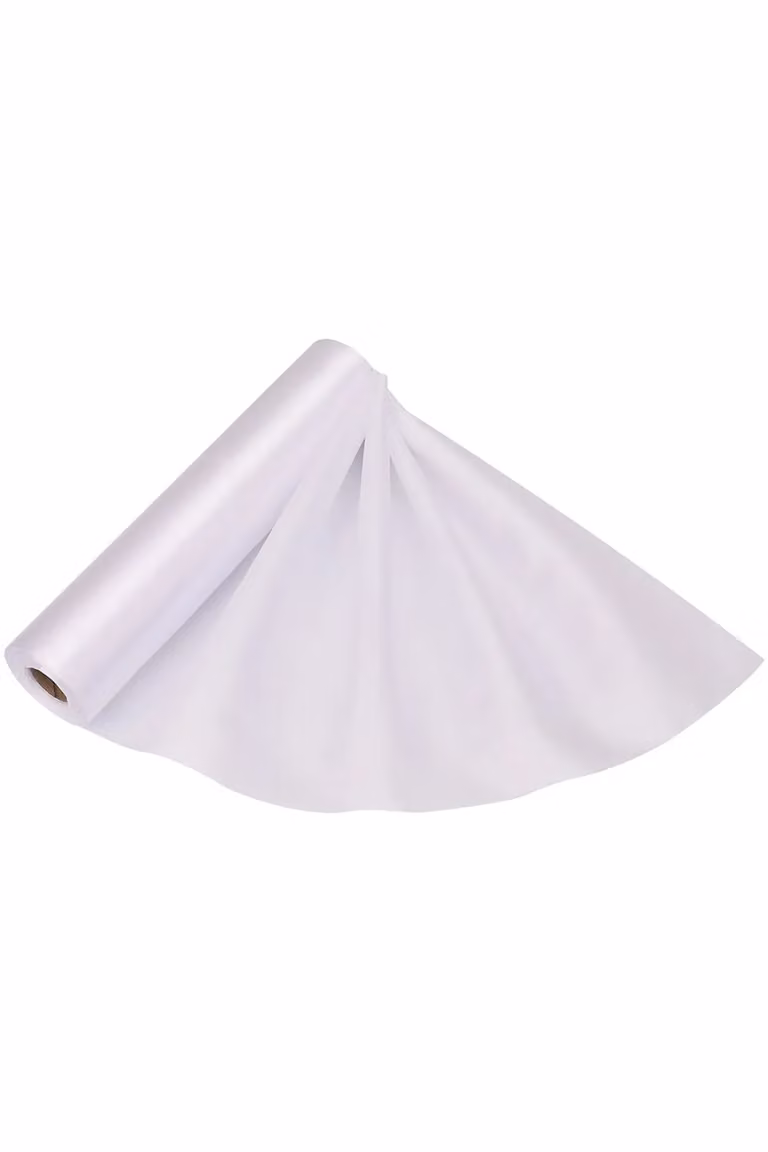 Neel Blue Solid Satin Fabric Roll in White for Wedding Décor and Drapery, W: 20 cm, H: 29 cm